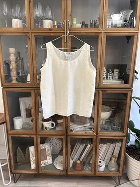 Vintage 100% Silk Cream Tank Top